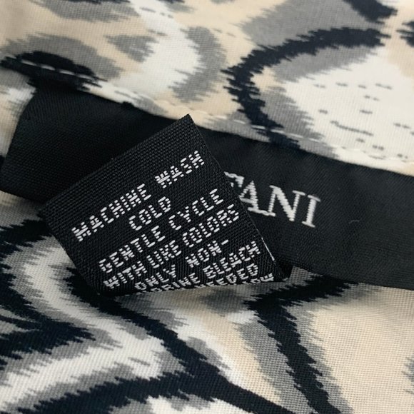 Alfani Button Down Long Blouse Long Roll Up Sleeves Size‎ 8 Black White Grey Tan - Picture 15 of 16